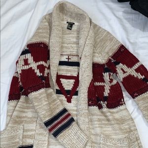 S Beige/Maroon sweater